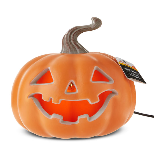 23cm LED Light-Up Pumpkin – Halloween Orange Decorative Lamp for Indoor & Outdoor Use