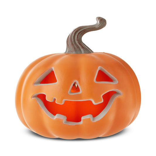 23cm LED Light-Up Pumpkin – Halloween Orange Decorative Lamp for Indoor & Outdoor Use